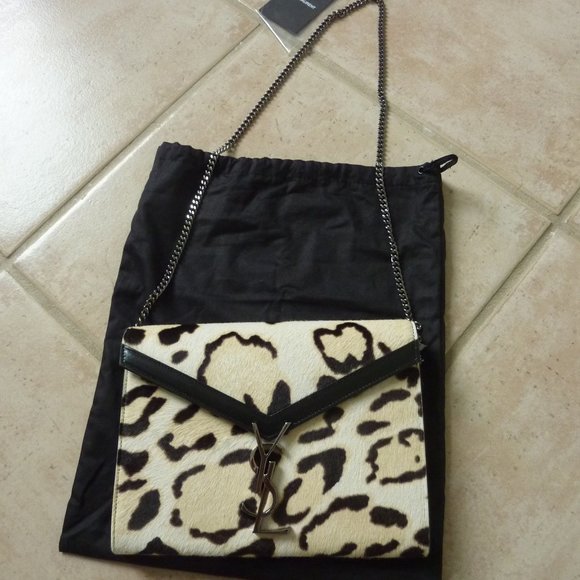 SAINT LAURENT 'Cassandra' Leopard Calf Hair Bag - Picture 1 of 13